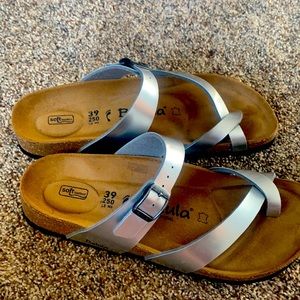 Betula Birkenstock sandals size 39 silver Excellen